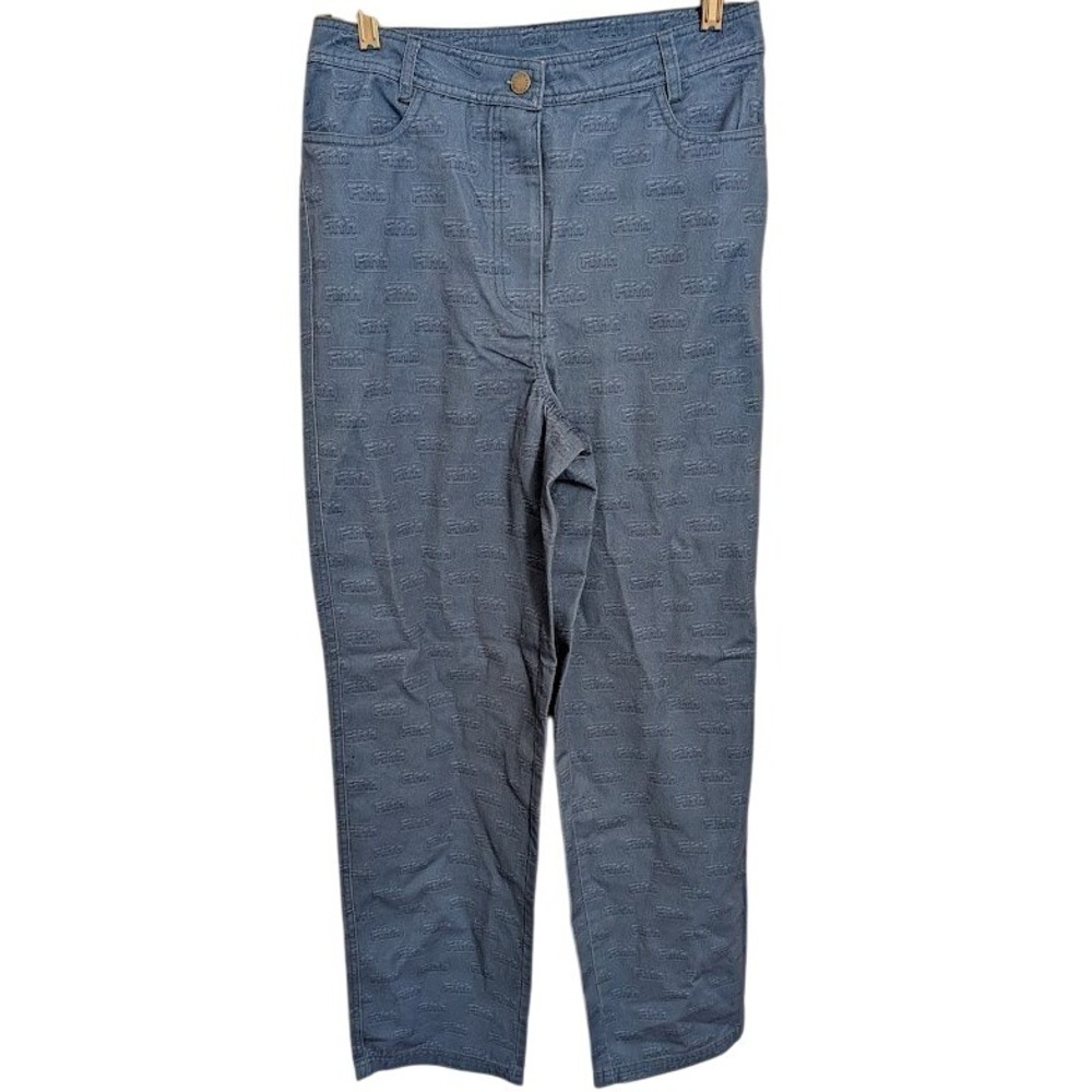 The Fifth Label‎ Sequel Pants Women's M/6 Cornflower Stamp All Over Logo Denim